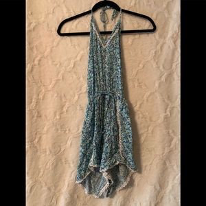 Hollister Floral Blue and Green Romper